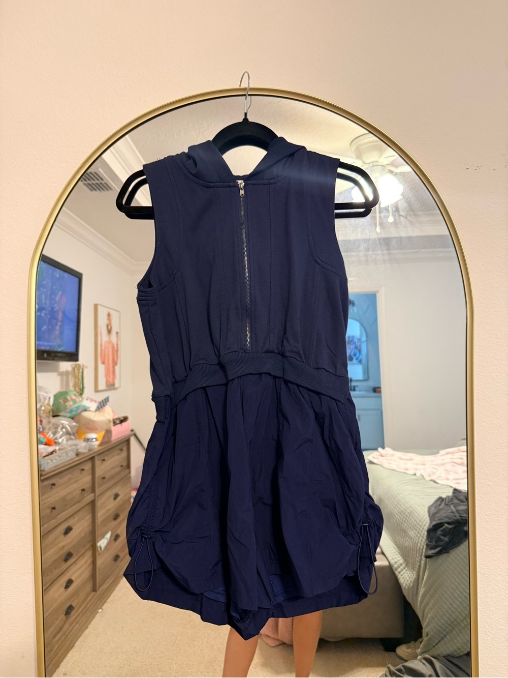 TCEC Navy Sleeveless Hooded Zip Romper